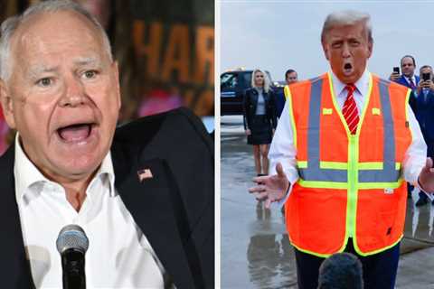 Tim Walz's Joke About Donald Trump Struggling To Get Into The Garbage Truck Is Going Viral