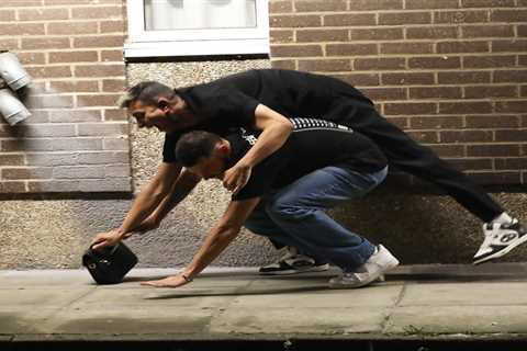 Towie Couple Junaid Ahmed and Joe Blackman Spotted in Hilarious Street Mishap