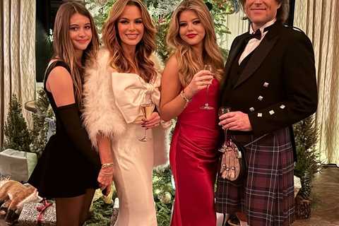 Amanda Holden stuns in white gown with lookalike daughters for New Year celebrations