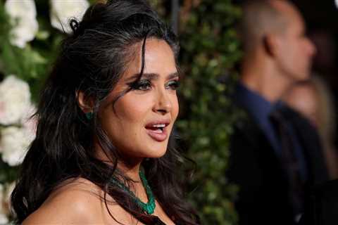 Salma Hayek’s Stunning Gray Look at the 2025 Golden Globes