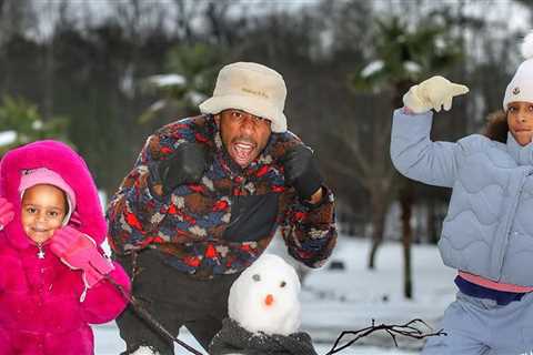 Ludacris Builds Snowman With Kids In Atlanta