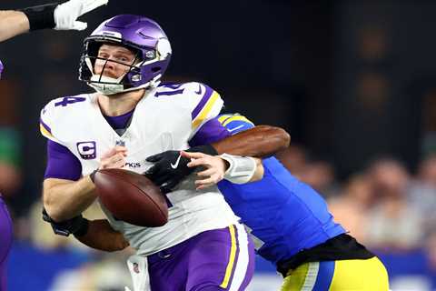 Sam Darnold implodes as Rams tie NFL playoff sack record in wild-card rout of Vikings