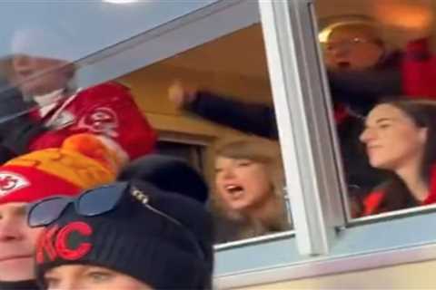 Taylor Swift has two-word reaction to Travis Kelce play during Chiefs’ playoff win in new video