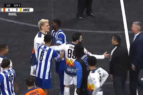 Indoor soccer game descends into chaos with massive brawl