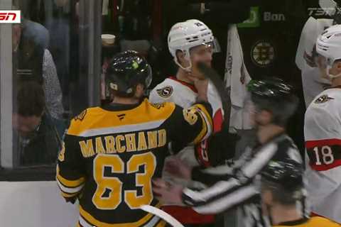 Bruins’ Brad Marchand chokes Ottawa’s Nick Cousins in wild NHL scene