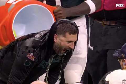 Nick Sirianni receives yellow Gatorade shower before Eagles win Super Bowl 2025 to cap popular prop ..