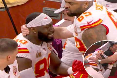 Chiefs’ Charles Omenihu breaks down in tears on sideline during blowout Super Bowl 2025 loss to..