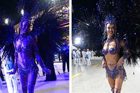 Irina Shayk Dancing Samba in Revealing Costume at Rio Carnival in Brazil