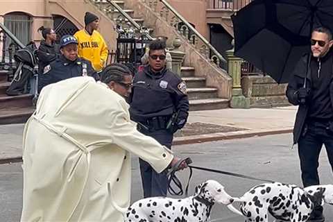 A$AP Rocky Gets Dragged by Dalmatians During Photo Shoot