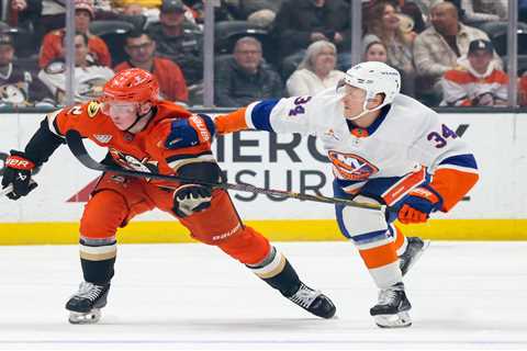 Defenseman Adam Boqvist skates at center with Islanders in a lineup crunch