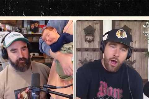 Travis Kelce Adorably Meets Jason's Newborn Baby On Podcast