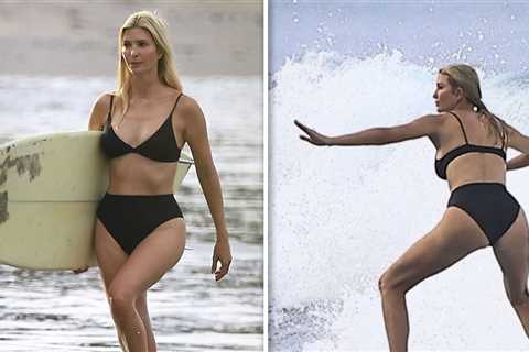 Ivanka Trump Heads Back to the Beach in Black Bikini, Surfing Again