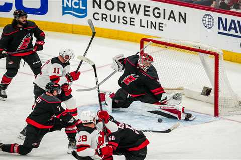 Depleted Devils put up fight but lose to Hurricanes to fall into 0-2 series hole
