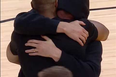 Kevin Love shares emotional embrace with ex-teammate Tristan Thompson after dad Stan’s death