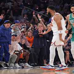 Timothy Chalamet takes in Knicks-Celtics Game 3 courtside as stars flock to Garden