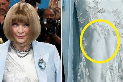 Anna Wintour Seemingly Walked The Met Gala Red Carpet With A Stain On Her Dress, And People Are..