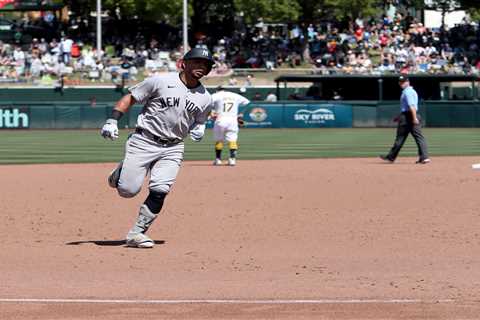 Oswald Peraza belts homer with future roster spot in doubt: ‘special moment’