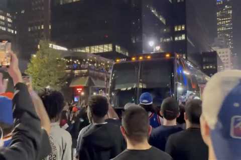 Knicks fans swarm Celtics team bus in wild scene after Game 6 beatdown