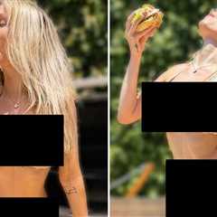 Courtney Stodden Chows Down on Veggie Burger in Tiny Bikini