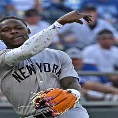 Jazz Chisholm Jr. exits early with neck tightness after what he called rough tag by Royals third..