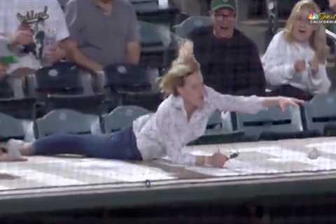 Fan’s wild dive for foul ball a lone highlight for dreadful Athletics