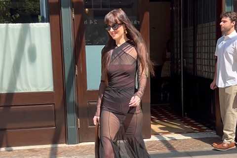 Dakota Johnson Steps Out After Reported Chris Martin Split in Sheer Outfit