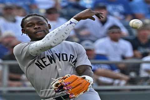 Jazz Chisholm Jr. exits early with neck tightness after what he called rough tag by Royals third..