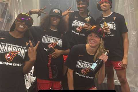 Caitlin Clark, Fever stars give inside look at champagne celebrations after Commissioner’s Cup win
