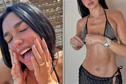 Dua Lipa Soaks Up Sun in Tiny Silver Bikini on Vacation