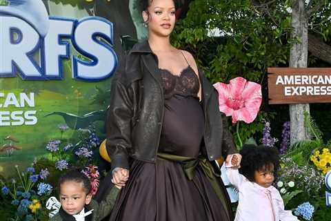 Rihanna Wears Custom YSL, Sons RZA and Riot Rock Custom Dior Men at The Smurfs Movie Premiere