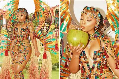 Chloe Bailey Wows In Vibrant Carnival Outfit In St. Lucia