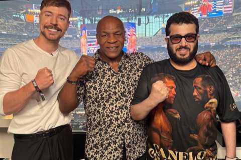 MrBeast takes Mike Tyson punch to the gut before Canelo-Crawford