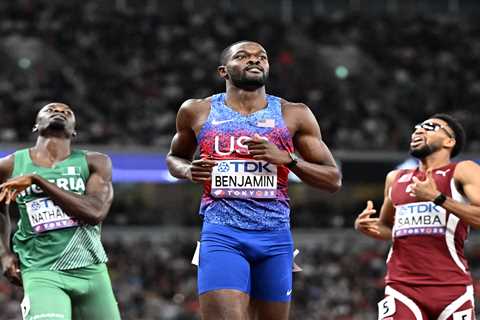 Disqualification controversy explodes as US sprinter Rai Benjamin celebrates gold at world..
