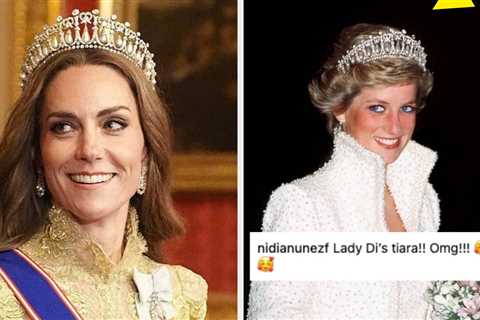 Kate Middleton Wore Princess Diana's Tiara And Queen Elizabeth II's Earrings, And The Internet Is..