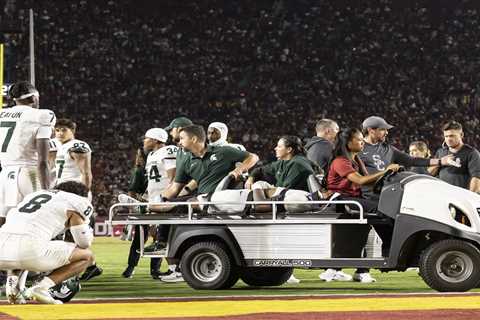 Michigan State’s Wayne Matthews III carted off field during USC game in scary scene