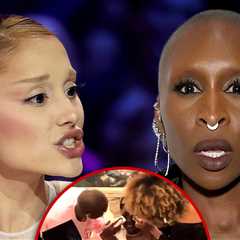 Ariana Grande, Cynthia Erivo Help Woman Clean Up After She's Doused With Wine