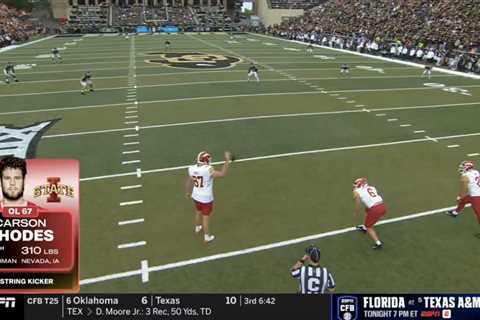 Iowa State’s 310-pound freshman makes college debut as emergency kicker