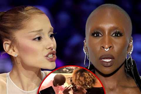 Ariana Grande, Cynthia Erivo Help Woman Clean Up After She's Doused With Wine