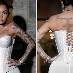 Bhad Bhabie Flaunts Curves in White Corset and Hot Pants