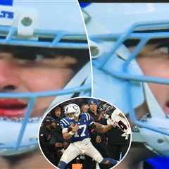 Daniel Jones left bleeding from his mouth after crashing into bench on Colts’ game-tying drive