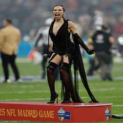 Singer Karina Pasian slammed over outfit during US national anthem at first-ever NFL game in Spain