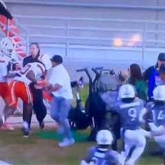 Woman was inches from potentially horrifying injury during brutal sideline collision with Miami..