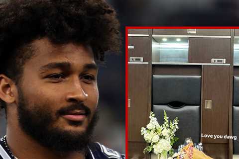 Flowers Placed at Marshawn Kneeland's Cowboys Locker After Tragic Passing