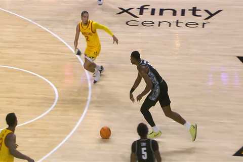 Maryland player throws shoe during steal attempt in viral men’s college basketball moment