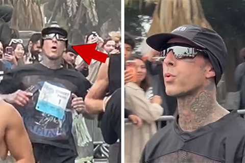 Travis Barker Performs After Running 5K in Santa Monica