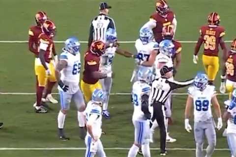 New video shows Lions’ Amon-Ra St. Brown swinging at Daron Payne first before Commanders star’s..