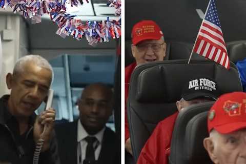 Barack Obama Surprises Plane Full of Veterans on Trip To Washington D.C.