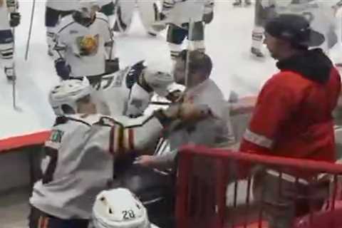 Top Islanders prospect Kashawn Aitcheson suspended for dumping water bottle at fan