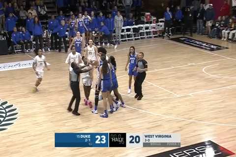 Seven women’s basketball players ejected in wild melee as depleted West Virginia downs Duke