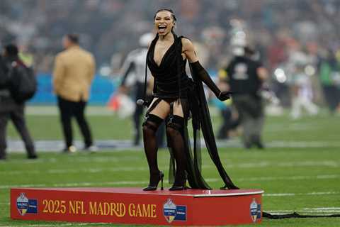 Singer Karina Pasian slammed over outfit during US national anthem at first-ever NFL game in Spain